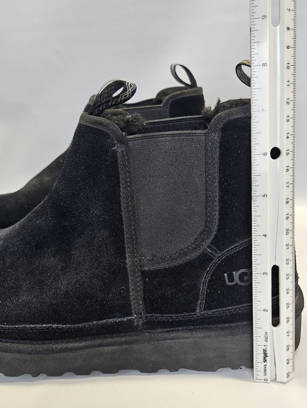 UGG Boots Neumel Chelsea Black Mens 14 Suede Pull On Lined Minimalist